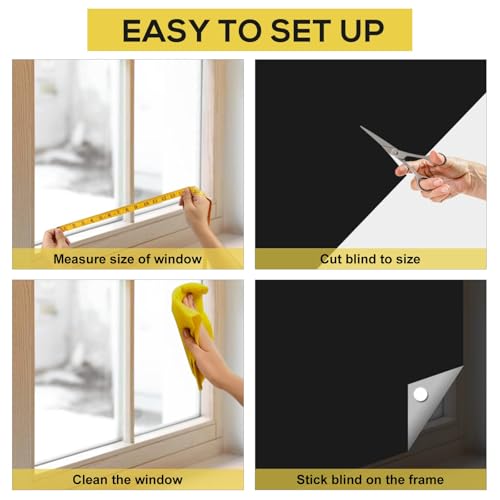 Blackout Curtains 100% Blackout Blinds Window Cover Portable Shades 79”x57” (57"W x 78.7"L (Pack of 1))