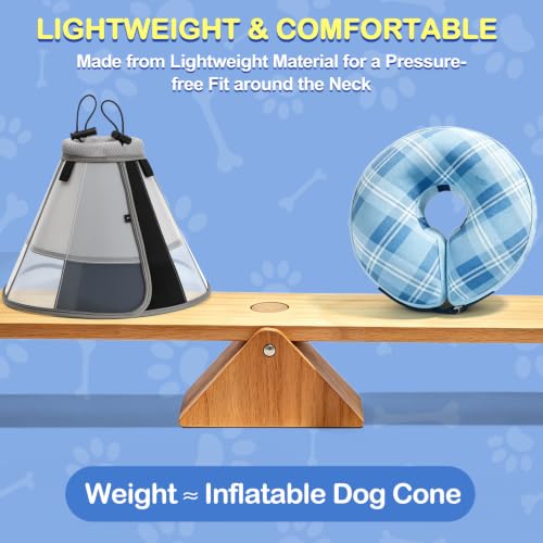 Dog Cone to Stop Licking (M (Neck: 13.4-15.2") / Grey)