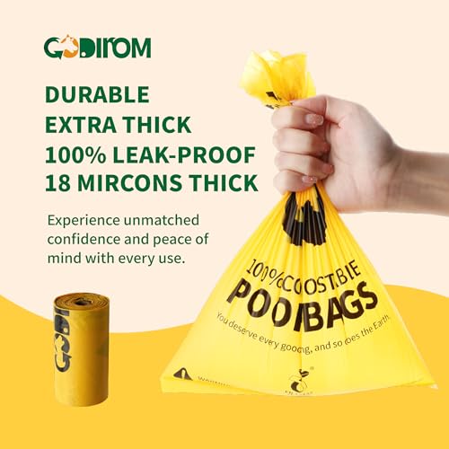 Certified Home Compostable Dog Poop Bags (Yellow / 270 Count (Pack of 1))