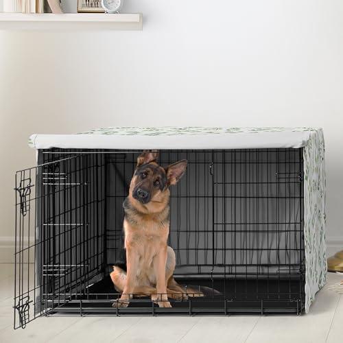 48in. Large Dog Crate Cover (Green Botanical / 48.0"L x 30.5"W x 32.5"H)