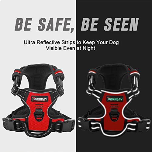 Dog Harness No Pull for Small Sized Dog Front Back Clips (Small(Chest:19.5-26") / Red)