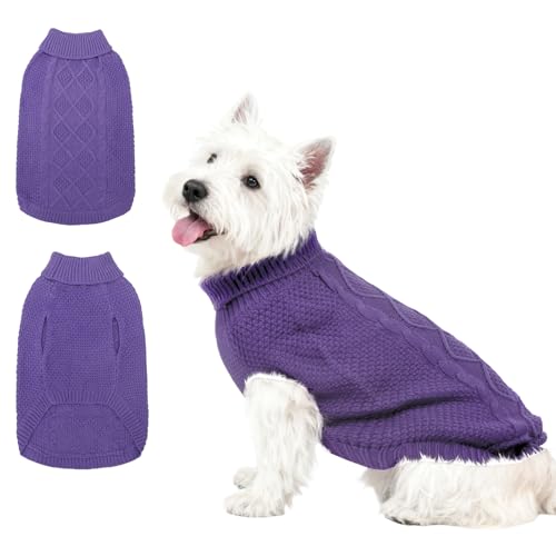 Turtleneck Dog Sweater (X-Small / Light Purple)