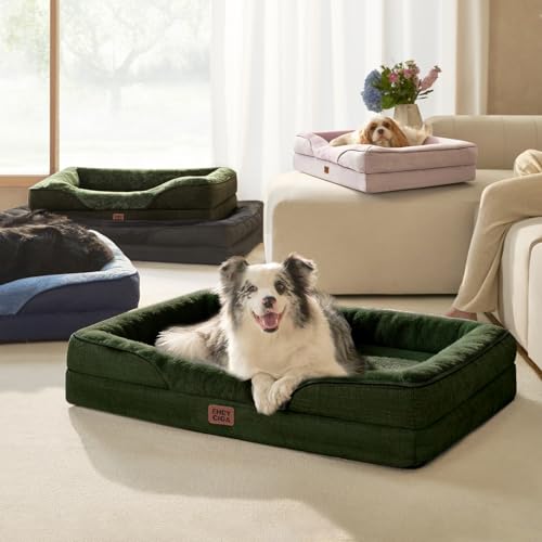 Orthopedic Dog Bed for Medium Dog (Dark green / 35x22x6.5)