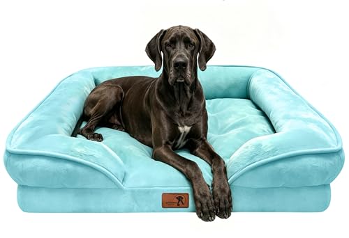 Orthopedic Dog Bed with Sides (53.0"L x 42.0"W x 8.0"Th / Ice Blue)