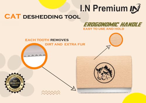 Cat Brush for Shedding & Cat grooming tool for Indoor Pet Grooming Tool Cats Deshedder undercoat brush Works for Short & Long Haired Pets Hair removal comb 2.5 inch (2.5 Inch)
