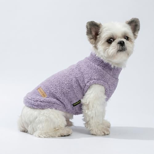 2 Pack Striped Fleece Dog Sweater (XX-Large / Pink-Lavender)