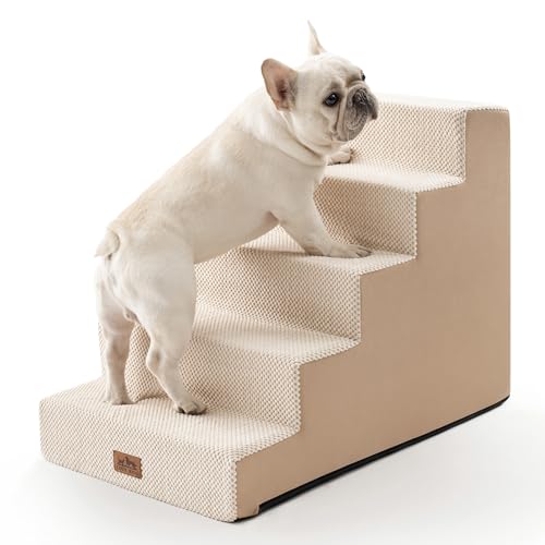Dog Stairs for Small Dogs (Beige / 19.7x29.5x23.6 inch)