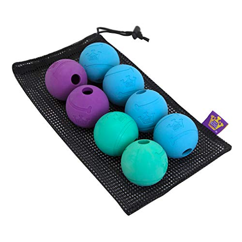 Fetch Balls Extremely Durable Natural Rubber Toy 2.5 inch (8-Pack (2.5" Balls) - Blue, Green, Purple)