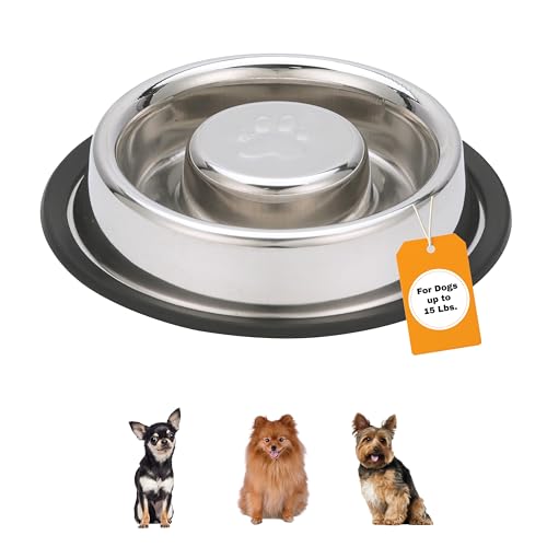 Stainless Steel Slow Feed Bowl (.75 Cup - Non Tip)