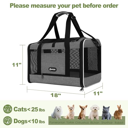 Cat Carrier 18x11x11 Top Load (Grey / 18.0"L x 11.0"W x 11.0"H)