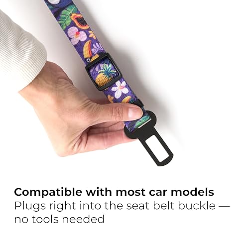 Dog Car Seat Belt (Violet (Tropical Vibes))
