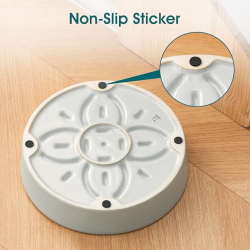 Ceramic Slow Feeder Dog Bowls (L-3 Cups / Grayish Cyan)