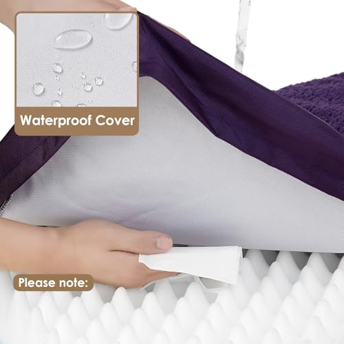 Orthopedic Dog Bed Large with Removable Washable Cover (35*23*3.5 inches / Purple)