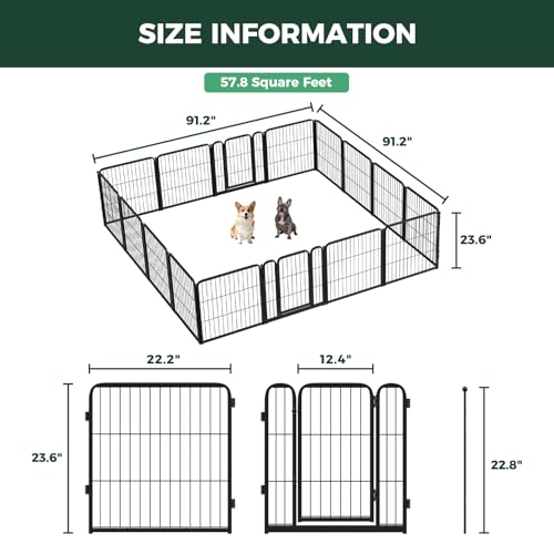 Homeplus Indoor Dog Playpen (Black / 24"H)