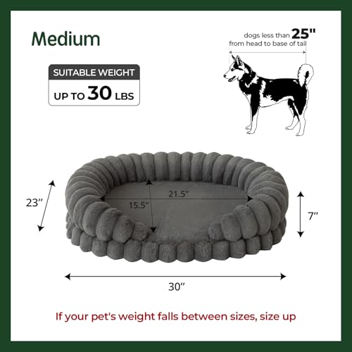Calming Dog Bed for Medium Sized Dogs (Gray / Medium)