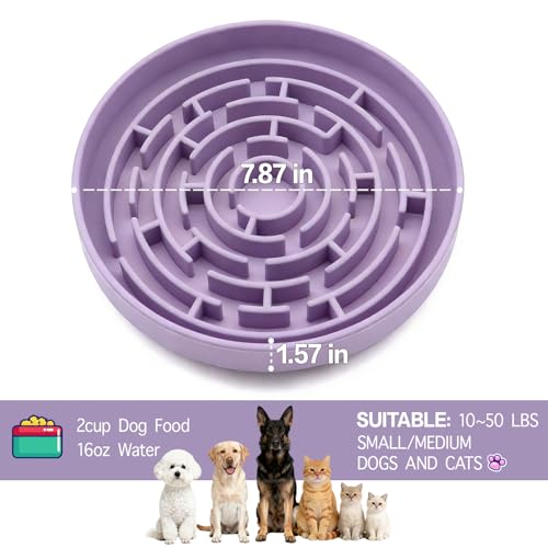 Silicone Slow Feeder Bowl with 37 Non (Purple)