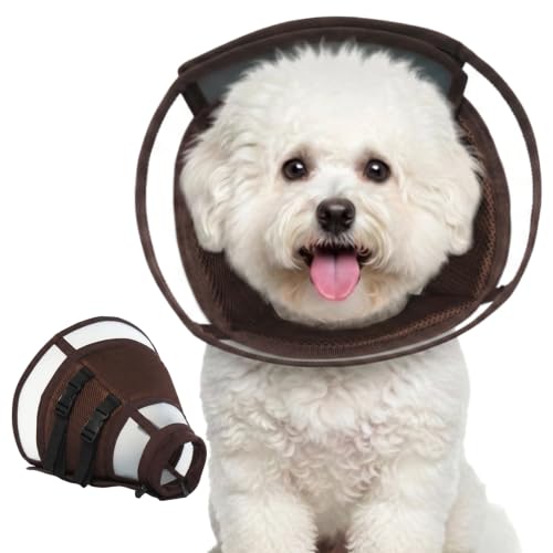 Soft Dog Recovery Cone Collar (Brown / S(Neck Girth:9.4-11.8in))