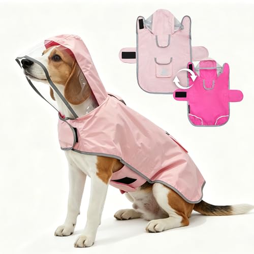 Reversible Dog Raincoat (Pink / Medium)