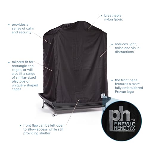 Extra Large Bird Cage Cover (Black / 50.0"L x 40.0"W x 69.0"H)