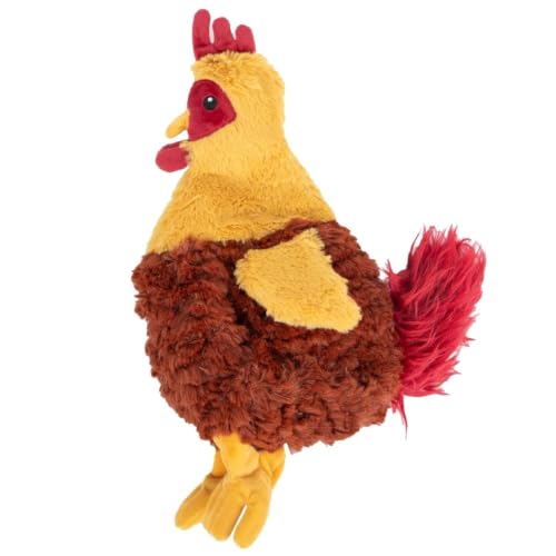 Interactive Squeaky Dog Toy (Crinkle Chicken (Wine Red) / Large)