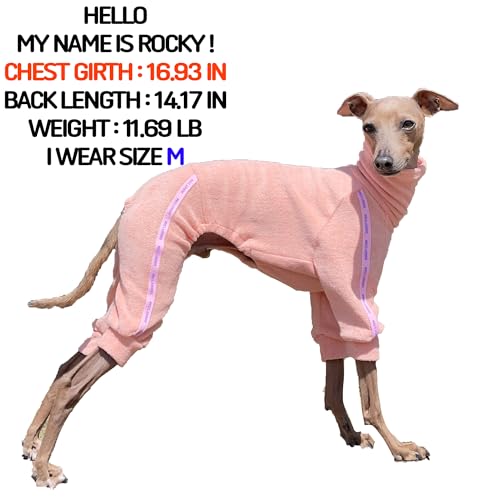 D Doggy Star Italian Greyhound Clothes Stretchy Towel Sports Onesie Outfit Whippet for Dog Coat (M / Towel Apricot)