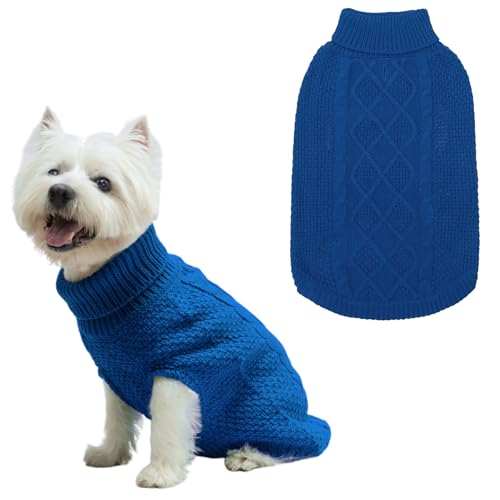 Turtleneck Dog Sweater (Small/Medium / Royal Blue)