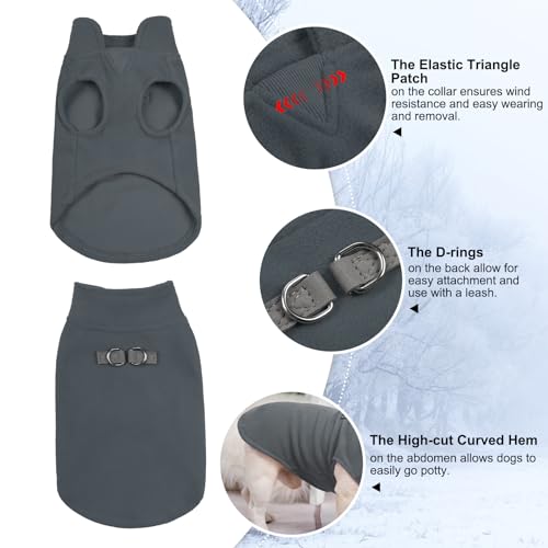 Dog Fleece Vest Sweater Winter Jacket for Small and Medium Large Dogs with D (X-Large / GREY)