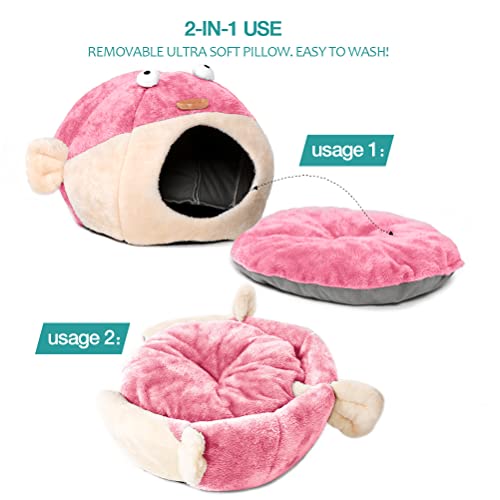 Cat Beds for Indoor Cats (L 16.5'' / pink)