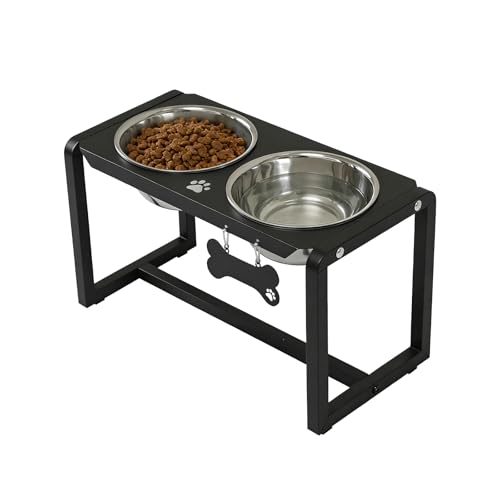 Metal Elevated Dog Bowls (10" | M/L Dogs | 2×58oz Bowls)