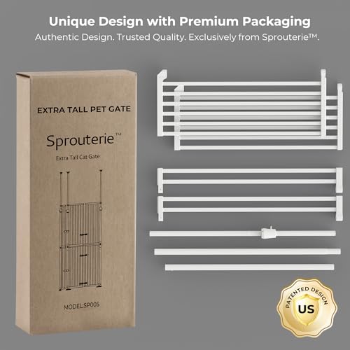 Extra Tall Cat Gate for Doorway (74.8"-90.5" H x 30.3"-38.2" W)