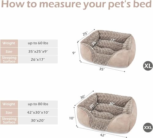XX Large Dog Bed for Large (XXL(42"x 30"x 10") / Beige)