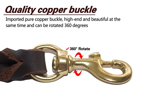 Leather Dog Leash 6 ft x 1 (6 ft x 1/2 inch / Brown)