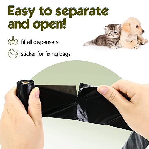Dog Poop Bags Rolls (Black / 20 Count (Pack of 57))