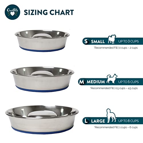 OurPets DuraPet Slow Feed Premium Stainless Steel Dog Bowl (Small (2 Cups))