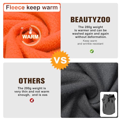 Dog Fleece Vest Sweater Winter Jacket for Small and Medium Dogs with D (Large / ORANGE)