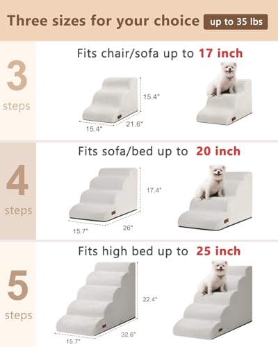 Dog Steps for Bed or Couch (Light grey)