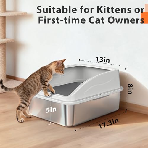 Stainless Steel Litter Box (Silver Grey / Small)