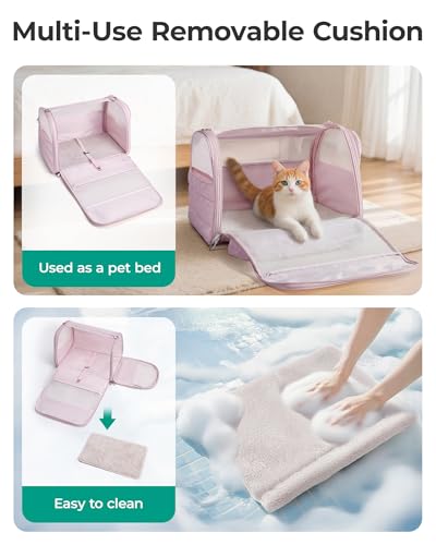 Cat Carrier Soft (Baby Pink / 18.1"L x 11.0"W x 11.0"H)