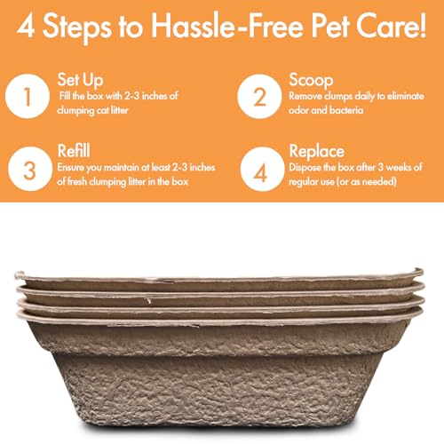 Disposable Litter Boxes (Brown / Large 4-Pack)