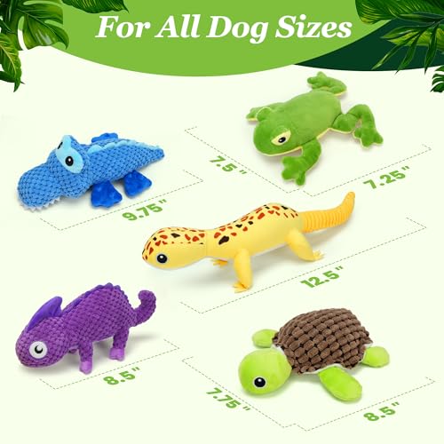 5 Pack Plush Crinkle Squeaky Dog Toys for Small Medium Large Dog