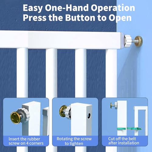 55.1 Inch Extra Tall Pet Gate (White / 29.92"- 43" Wide)