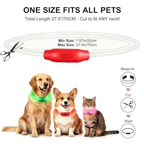 2 Pack LED Dog Collar (Red&Pink)
