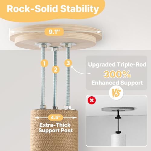 Floor to Ceiling Cat Tree (Beige)