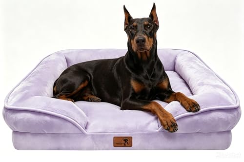 Orthopedic Dog Bed with Sides (48.0"L x 35.0"W x 8.0"Th / Purple)