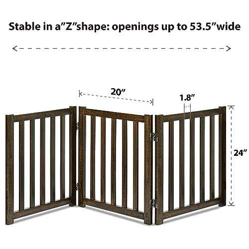 Wooden Free Standing Dog Gate 60" W x 24" H (Walnut / 60"W x 24"H)
