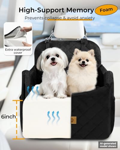 Dog Car Seats for Small Dogs Up to 35 lbs (Black)