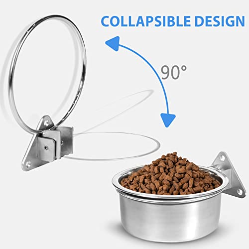 Raised Small Dog Bowls Wall Mount Pet Bowl (32 OZ, 1 Quart)