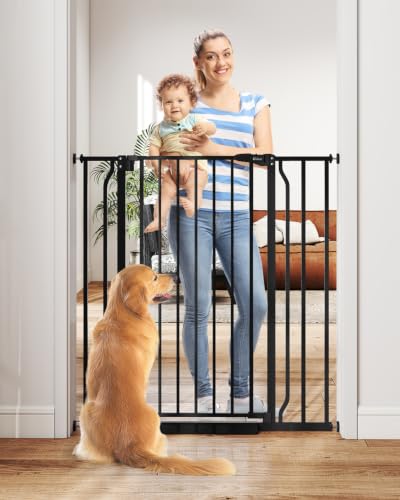 40" Extra Tall Baby Gate No Drilling (Black / 29-40"Wide, 40"Tall)