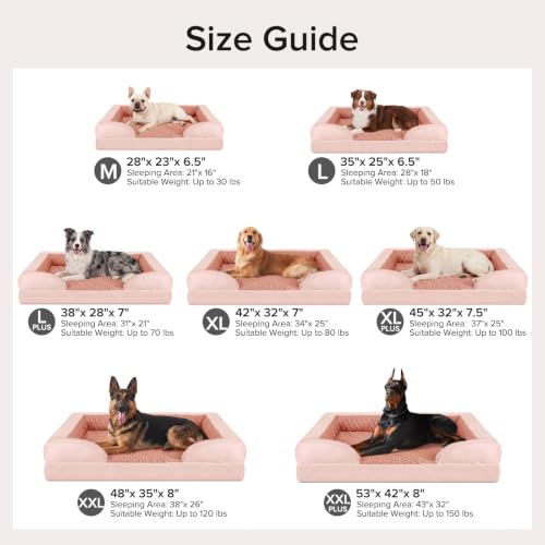 Jumbo Orthopedic Dog Bed for Extra Large Dogs (XL-PLUS (45"x 32"x 7.5") / Pink)