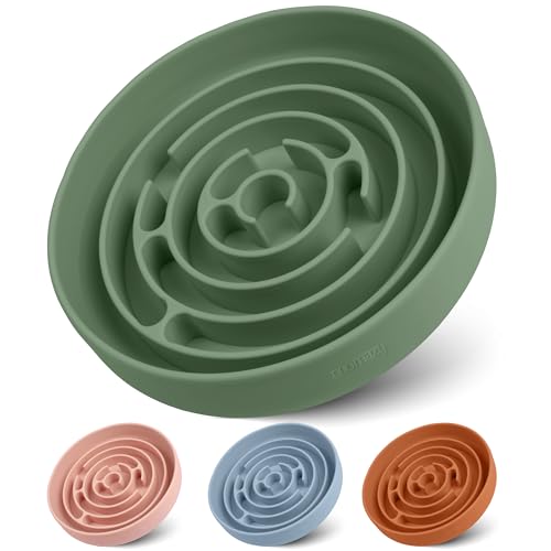 Slow Feeder Dog Bowls (Avocado Green / L)